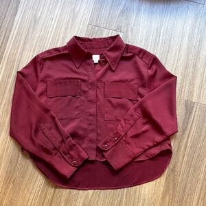 A New Day Deep Red Button-Up Shirt